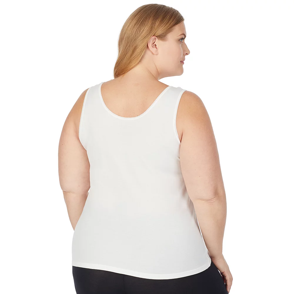 Plus Size Cuddl Duds® SofTech Venice Lace-Trim Tank 2 Plus Size Cuddl Duds® SofTech Venice Lace-Trim Tank - Image 2