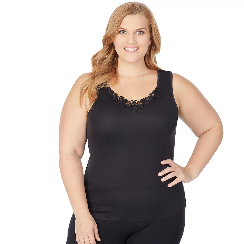 Plus Size Cuddl Duds® SofTech Venice Lace-Trim Tank 1 Plus Size Cuddl Duds® SofTech Venice Lace-Trim Tank