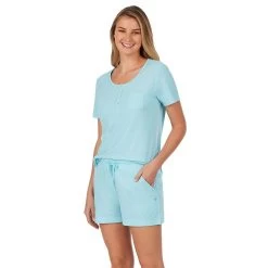 Women's Cuddl Duds® Pajamas: Essential Sleep Tee & Boxers Set -Fashion Clothing Store 2642178 ALT2