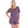 Plus Size Cuddl Duds Essentials Pajama Tee & Pajama Boxers Sleep Set