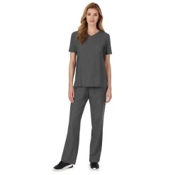 Petite Cuddl Duds® Scrubs Classic V-Neck Top -Fashion Clothing Store 4317900 ALT2