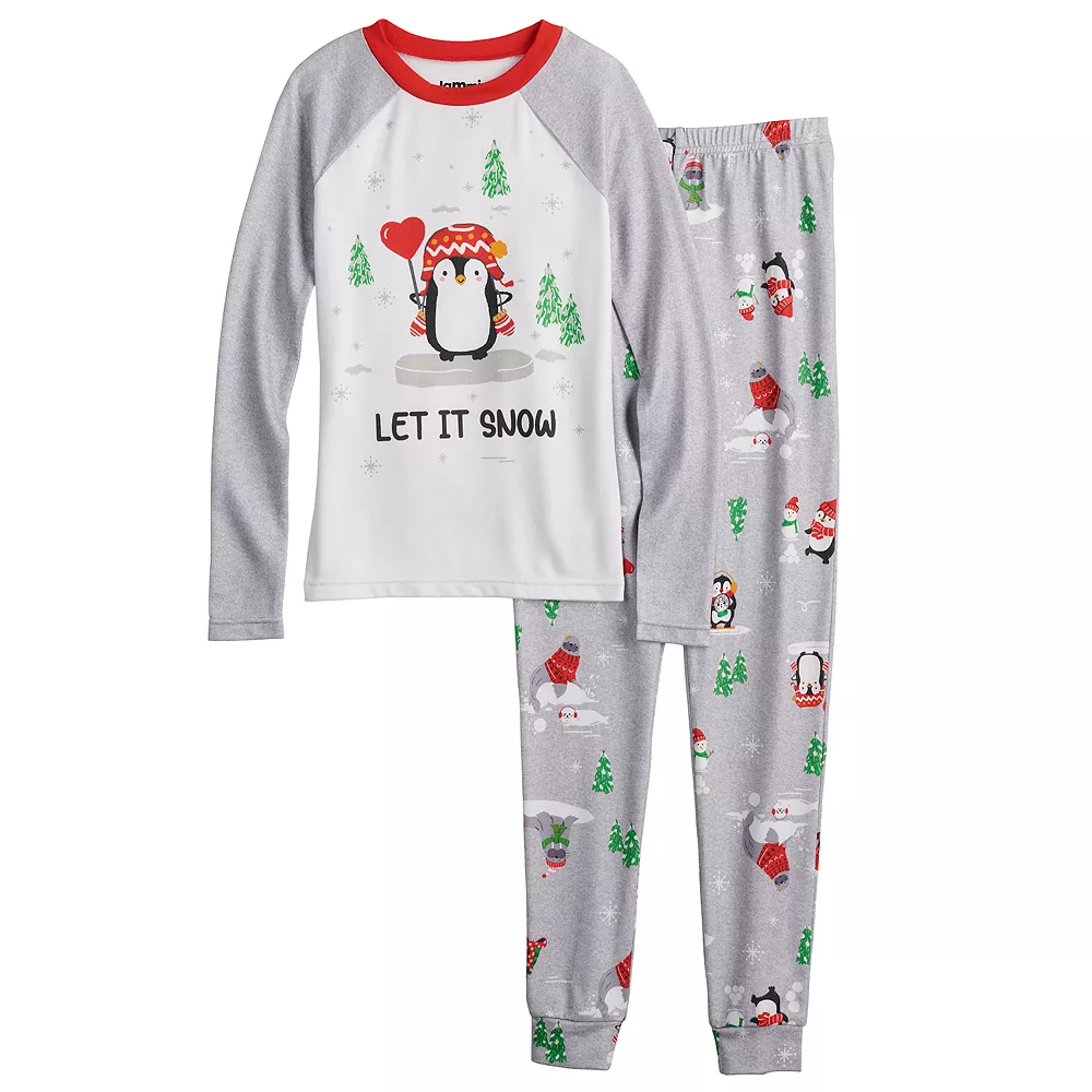 Girls 4-12 Jammies For Your Families® Penguin & Friends Raglan Pajama Set By Cuddl Duds® 1 Girls 4-12 Jammies For Your Families® Penguin & Friends Raglan Pajama Set By Cuddl Duds®