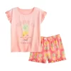 Girls 4-16 Cuddl Duds® Ruffle Detail Tee & Shorts Pajama Set