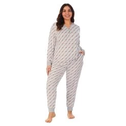 Plus Size Cuddl Duds® Henley Pajama Top And Banded Bottom Pajama Pants Sleep Set