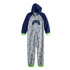 Boys 4-16 Cuddl Duds Hooded One-Piece Pajamas