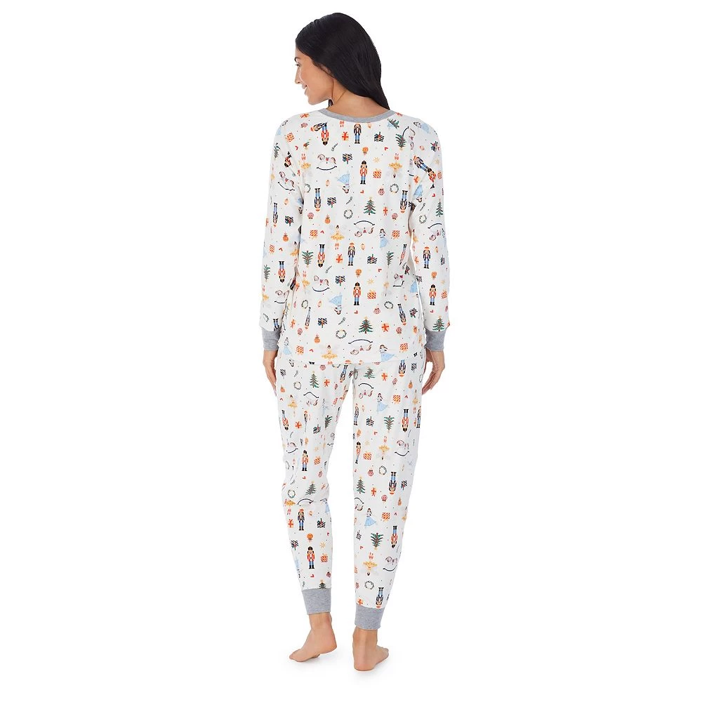 Petite Cuddl Duds® Velour Fleece V-Neck Pajama Top And Banded Bottom Pajama Pants Sleep Set 2 Petite Cuddl Duds® Velour Fleece V-Neck Pajama Top And Banded Bottom Pajama Pants Sleep Set - Image 2