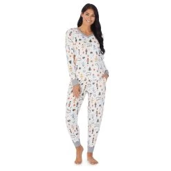 Petite Cuddl Duds® Velour Fleece V-Neck Pajama Top And Banded Bottom Pajama Pants Sleep Set