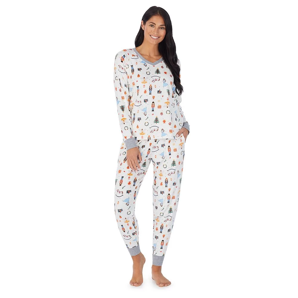 Petite Cuddl Duds® Velour Fleece V-Neck Pajama Top And Banded Bottom Pajama Pants Sleep Set 1 Petite Cuddl Duds® Velour Fleece V-Neck Pajama Top And Banded Bottom Pajama Pants Sleep Set