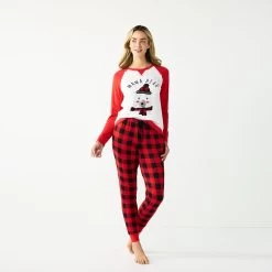 Petite Jammies For Your Families® Beary Cool "Mama Bear" Pajama Set By Cuddl Duds® -Fashion Clothing Store 5601553 ALT2