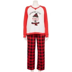 Plus Size Jammies For Your Families® Beary Cool Cozy "Grandma Bear" Pajama Set By Cuddl Duds® -Fashion Clothing Store 5601560 ALT2