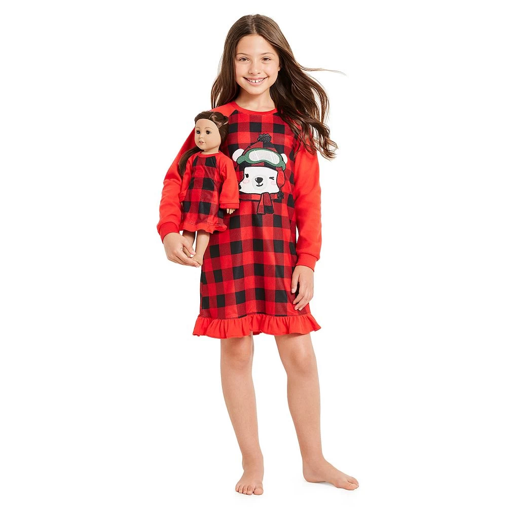 Girls 4-16 Jammies For Your Families® Beary Cool Dolly & Me Nightgown Set By Cuddl Duds® 2 Girls 4-16 Jammies For Your Families® Beary Cool Dolly & Me Nightgown Set By Cuddl Duds® - Image 2