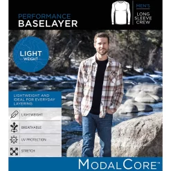 Men's Cuddl Duds® Lightweight ModalCore Performance Baselayer Crew Top -Fashion Clothing Store 5647774 ALT99