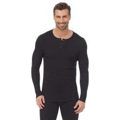 Men's Cuddl Duds® Midweight Waffle Thermal Performance Baselayer Henley Top