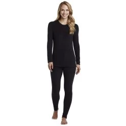 Women's Cuddl Duds® Fleecewear With Stretch Long Sleeve Crewneck Top -Fashion Clothing Store 5670493 ALT2