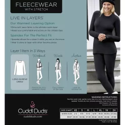 Women's Cuddl Duds® Fleecewear With Stretch Long Sleeve Crewneck Top -Fashion Clothing Store 5670493 ALT99