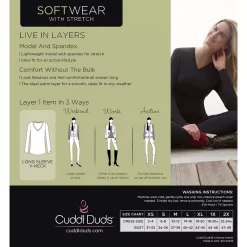 Women's Cuddl Duds® Softwear With Stretch Long Sleeve V-Neck Top -Fashion Clothing Store 5671463 ALT99