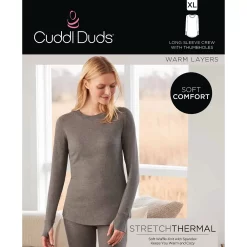 Women's Cuddl Duds® Long Sleeve Crewneck Stretch Thermal Top -Fashion Clothing Store 5673066 ALT98