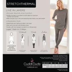 Women's Cuddl Duds® Long Sleeve Stretch Thermal Hooded Tunic Top -Fashion Clothing Store 5673069 ALT99