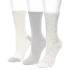 Women's Cuddl Duds® 3 Pair Pack Leopard Textured Crew Socks