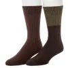 Men's ClimateSmart By Cuddl Duds 2-Pack Cable Colorblock Crew Socks