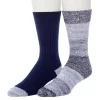 Men's ClimateSmart By Cuddl Duds 2-Pack Colorblock Crew Socks