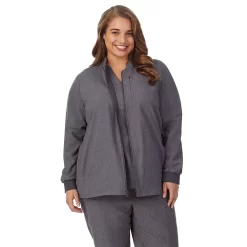Plus Size Cuddl Duds® Scrubs 5-Pocket Lined Jacket 7 Plus Size Cuddl Duds® Scrubs 5-Pocket Lined Jacket -Fashion Clothing Store 5737166 ALT2