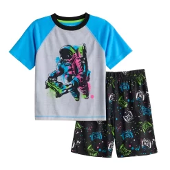 Boys 6-18 Cuddl Duds Space Gamer Tee & Shorts Pajama Set