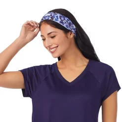 Women's Cuddl Duds 3-pc. V-Neck Pajama Top, Pajama Capri Pants & Headband Sleep Set -Fashion Clothing Store 6050272 ALT3