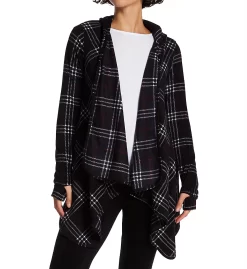 Cuddl Duds Fleecewear With Stretch Long Sleeve Hooded Wrap Up 8019665